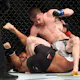 Raphael Assuncao and Cory Sandhagen fight from the ground in the second round during their Bantamweight Bout at UFC 241 at Honda Center in August 2019.