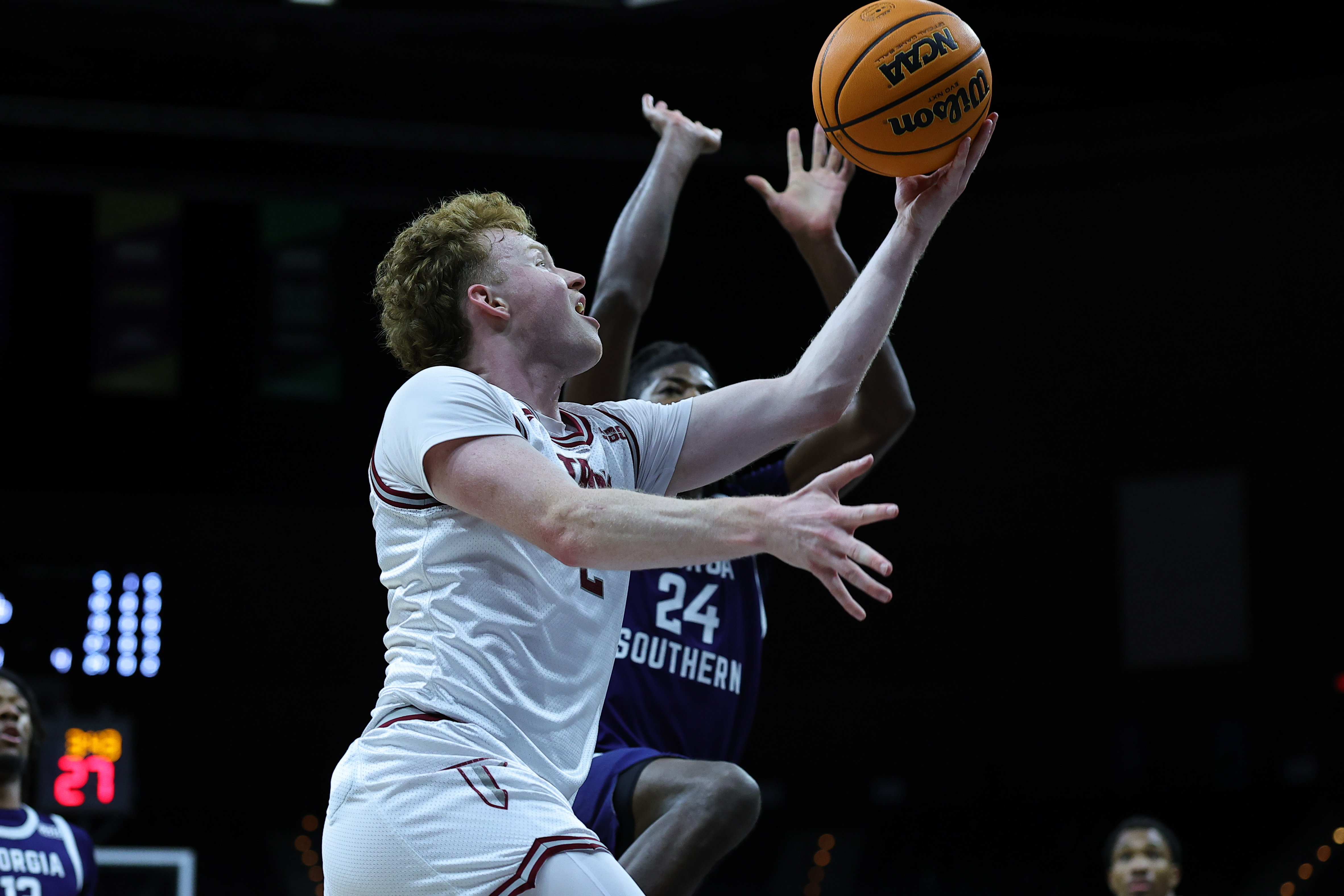 Troy Trojans guard Cobi Campbell (2) shoots as we break down our Troy vs. Nebraska prediction & parlay.