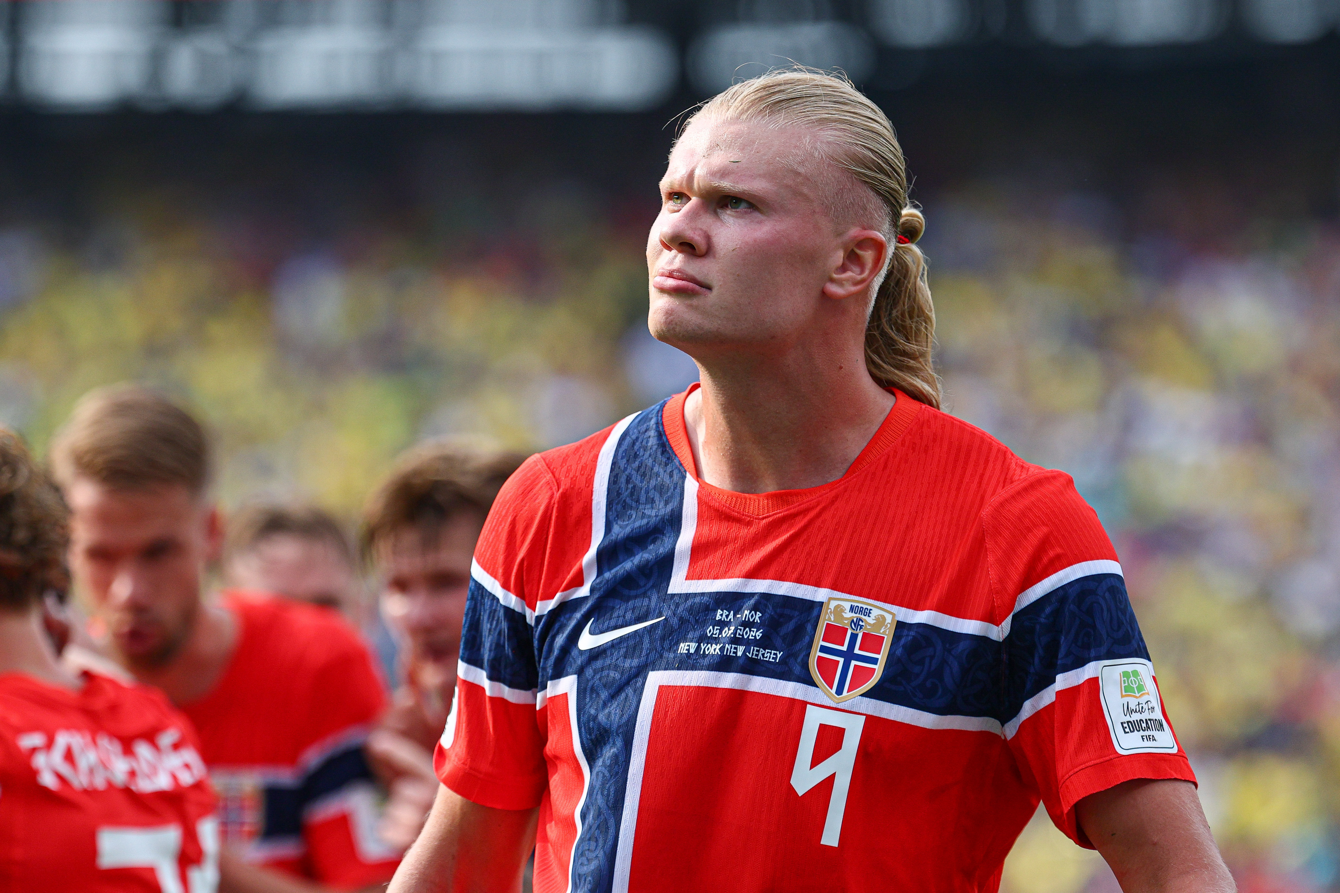 Norway forward Erling Haaland (9) celebrates as we break down our Norway vs. England prediction.