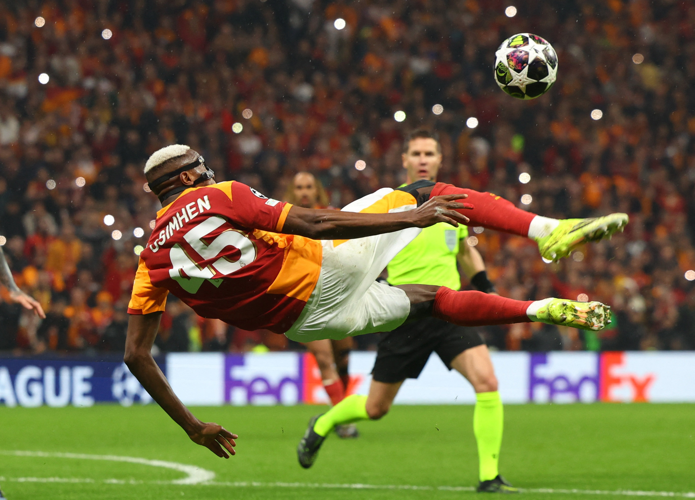 Victor Osimhen in action as we offer our Juventus vs. Galatasaray parlay predictions today. 