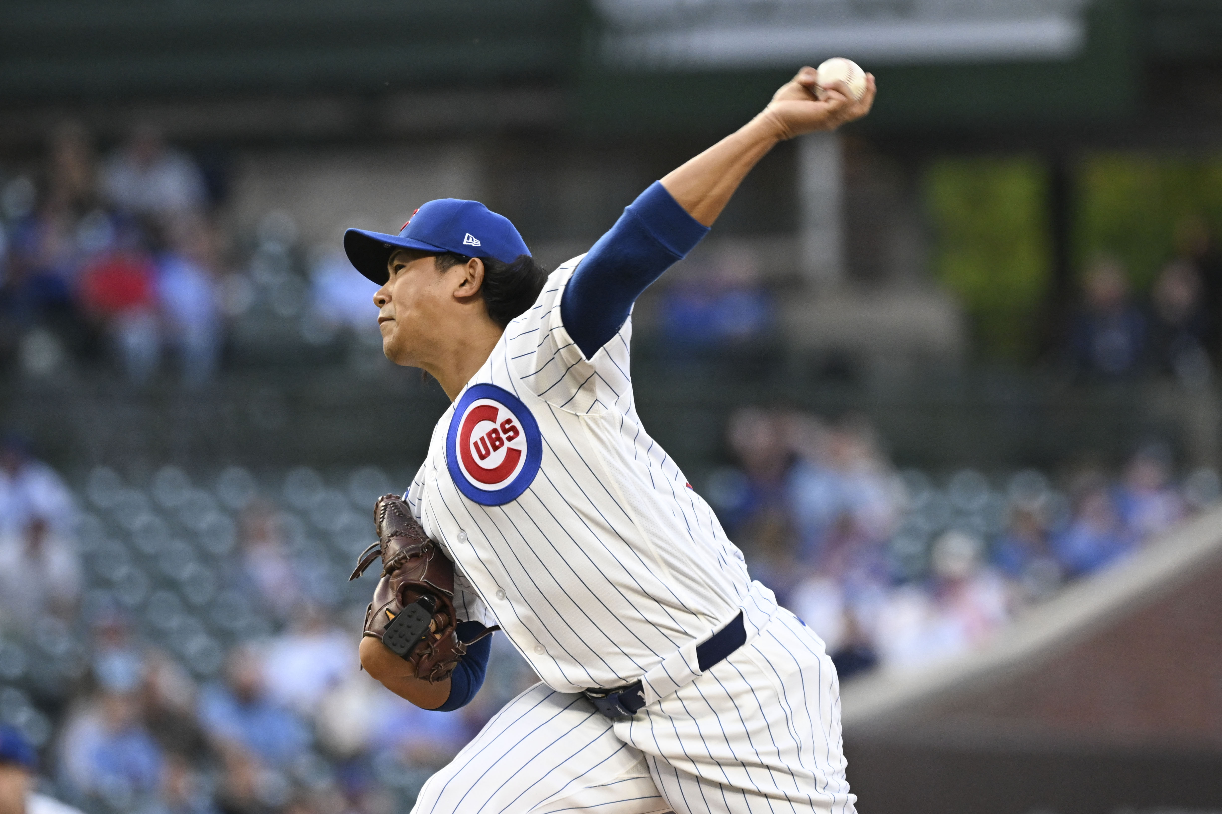 Chicago Cubs pitcher Shota Imanaga - who's featured in my best NRFI bets today - throws during the first inning. 