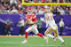 Kansas City Chiefs quarterback Patrick Mahomes looks to pass the ball against the San Francisco 49ers during the third quarter of Super Bowl LVIII at Allegiant Stadium. Mahomes leads the 2024-25 NFL MVP Odds. 