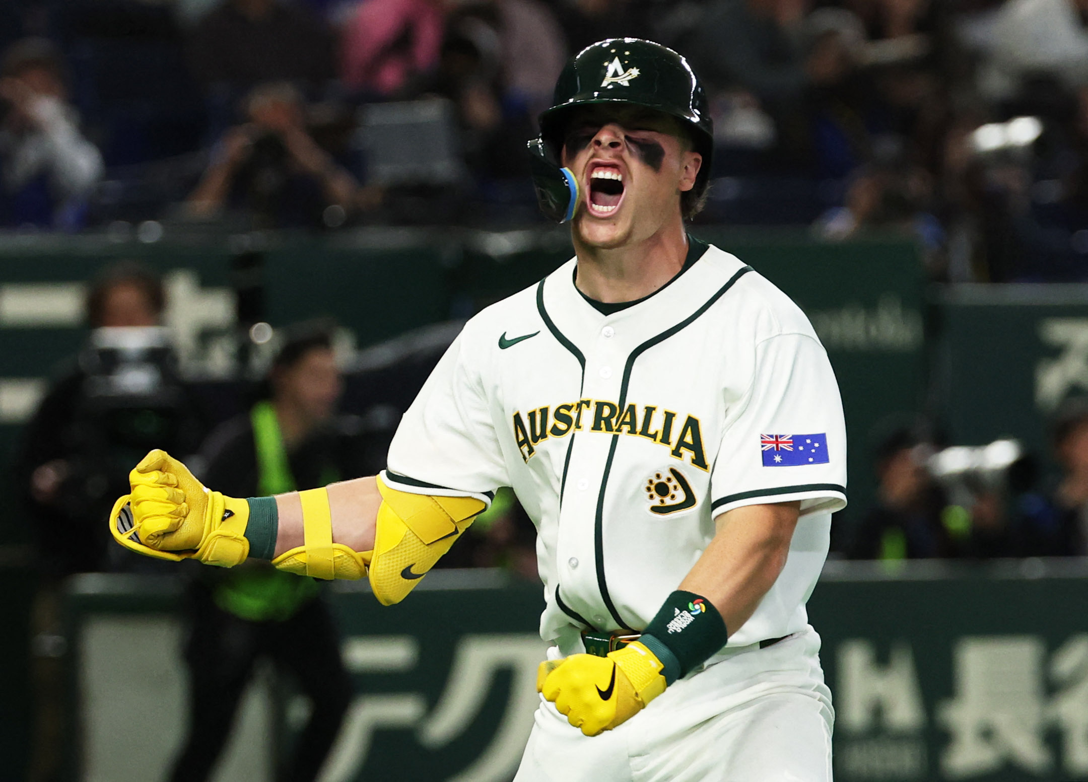 Australia's Travis Bazzana reacts after hitting a home run against Chinese Taipei, and he headlines our Australia vs. Czechia predictions and odds.
