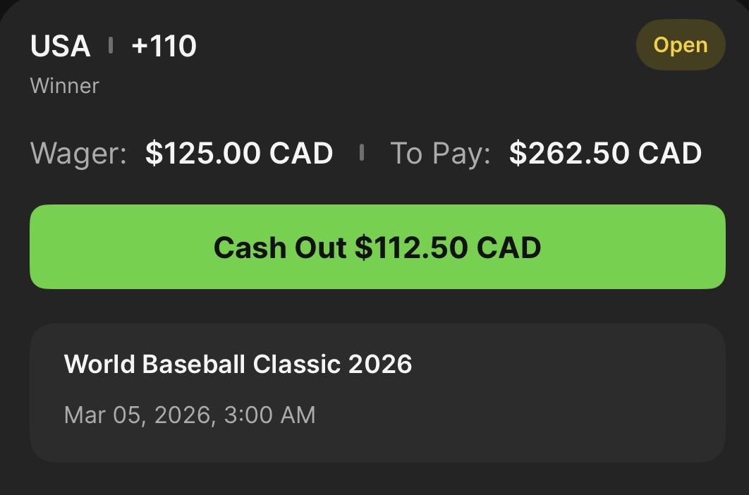 Team USA is the favorite at +110 odds, and they're my best bet to win outright as part of my World Baseball Classic predictions.