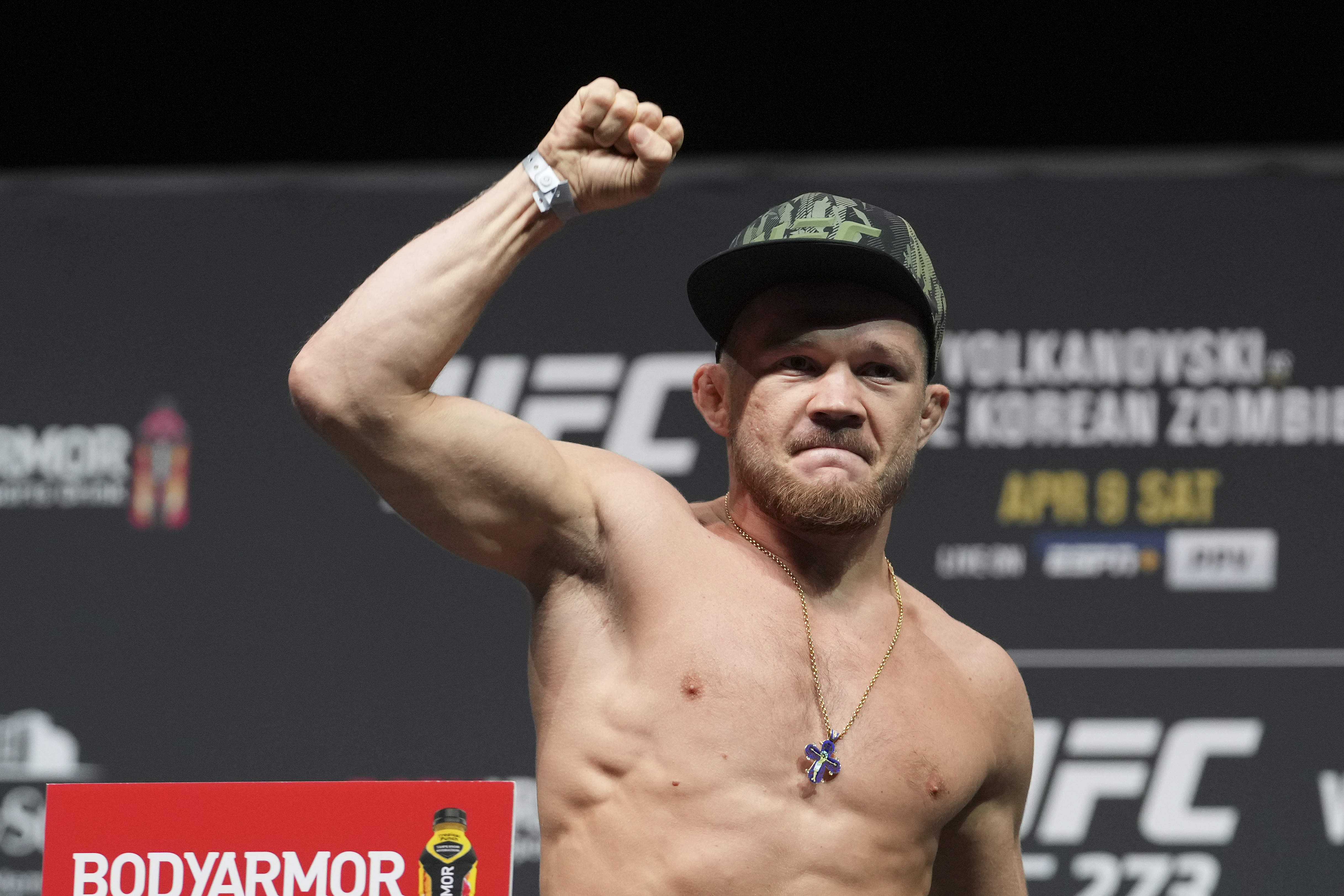 Petr Yan on the scale as we look at the UFC 323 odds