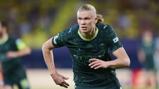 Pictured: Erling Haaland of Manchester City as we offer our Aston Villa vs. Manchester City prediction.