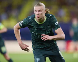 Pictured: Erling Haaland of Manchester City as we offer our Aston Villa vs. Manchester City prediction.