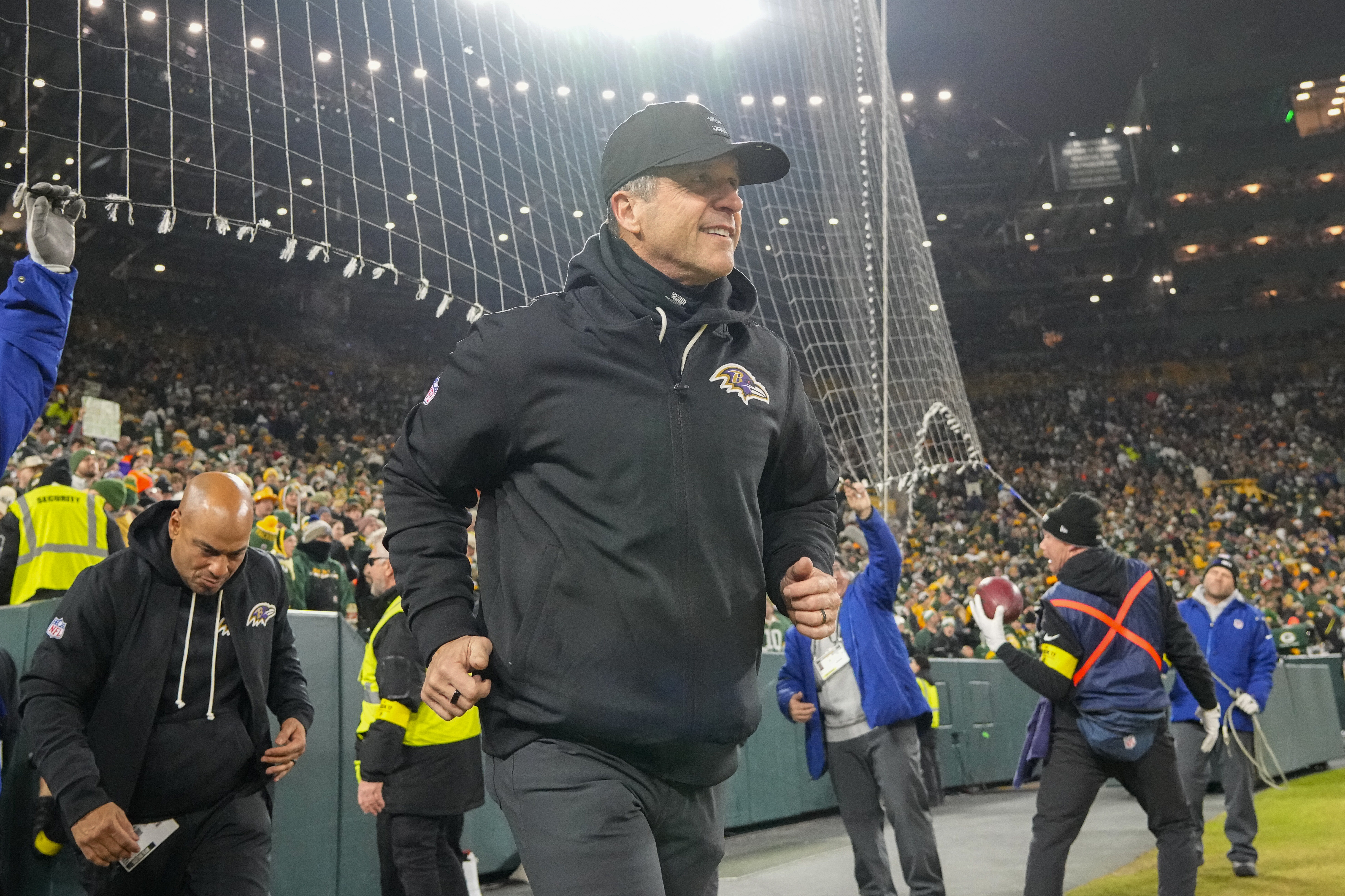 Baltimore Ravens head coach John Harbaugh prior to the game as we break down our ranking the best NFL head coach openings.