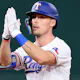 Evan Carter of the Texas Rangers celebrates hitting a double against the Houston Astros, and we offer our top MLB player props for Game 3 of the World Series based on the best MLB odds.