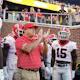 Head coach Kirby Smart of the Georgia Bulldogs gets ready to lead his team prior to a game against the Missouri Tigers.