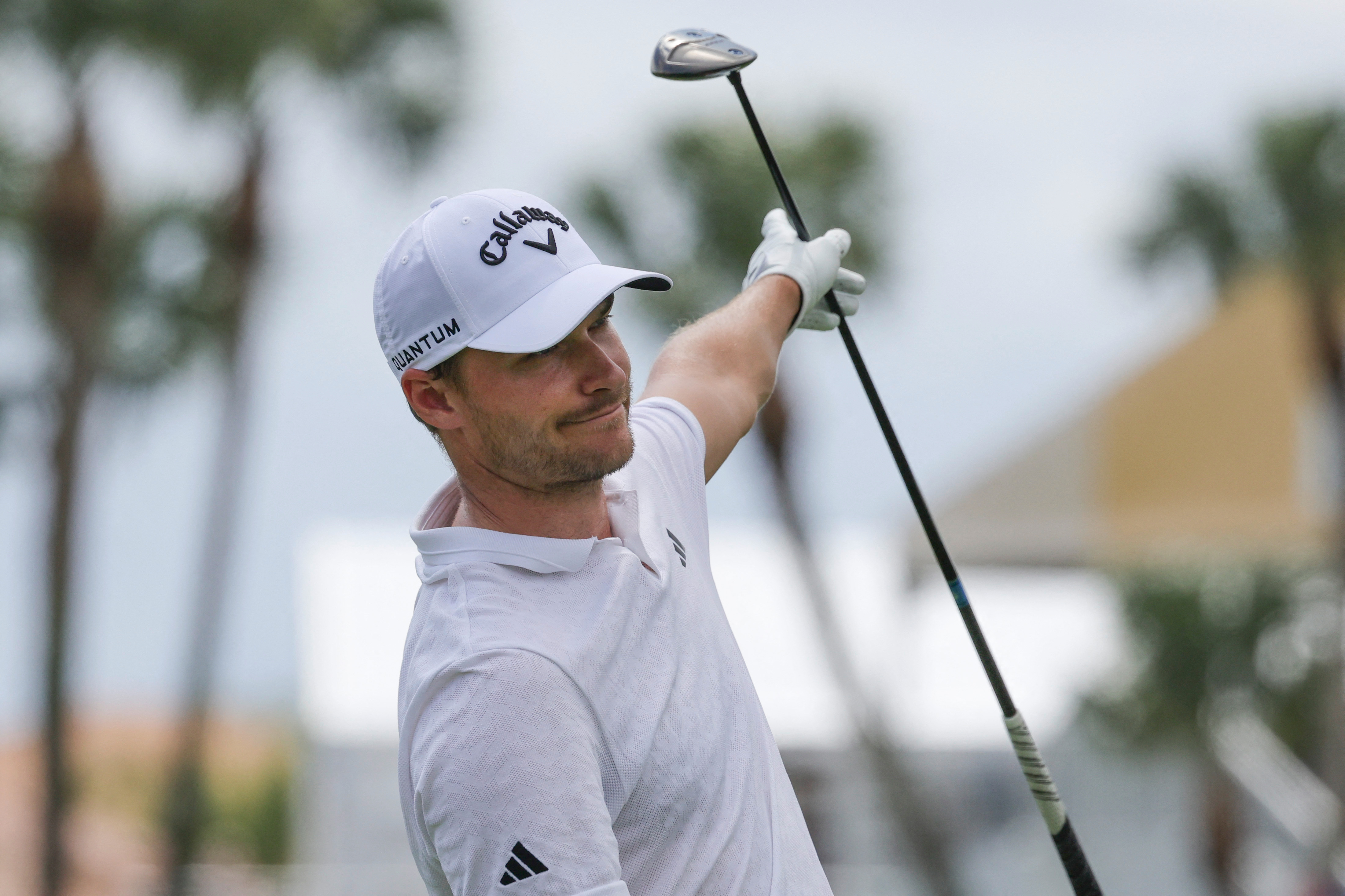 Rasmus Hojgaard plays his shot from the tee as we look at the Puerto Rico Open odds