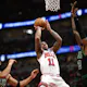 DeMar DeRozan of the Chicago Bulls shoots in the second half against the Boston Celtics at the United Center. DeRozan is the NBA Clutch Player of the Year odds leader. 