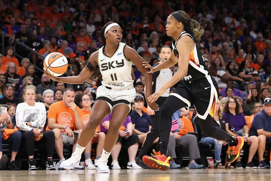 Dana Evans of the Chicago Sky handles the ball as we look at our top WNBA best bets