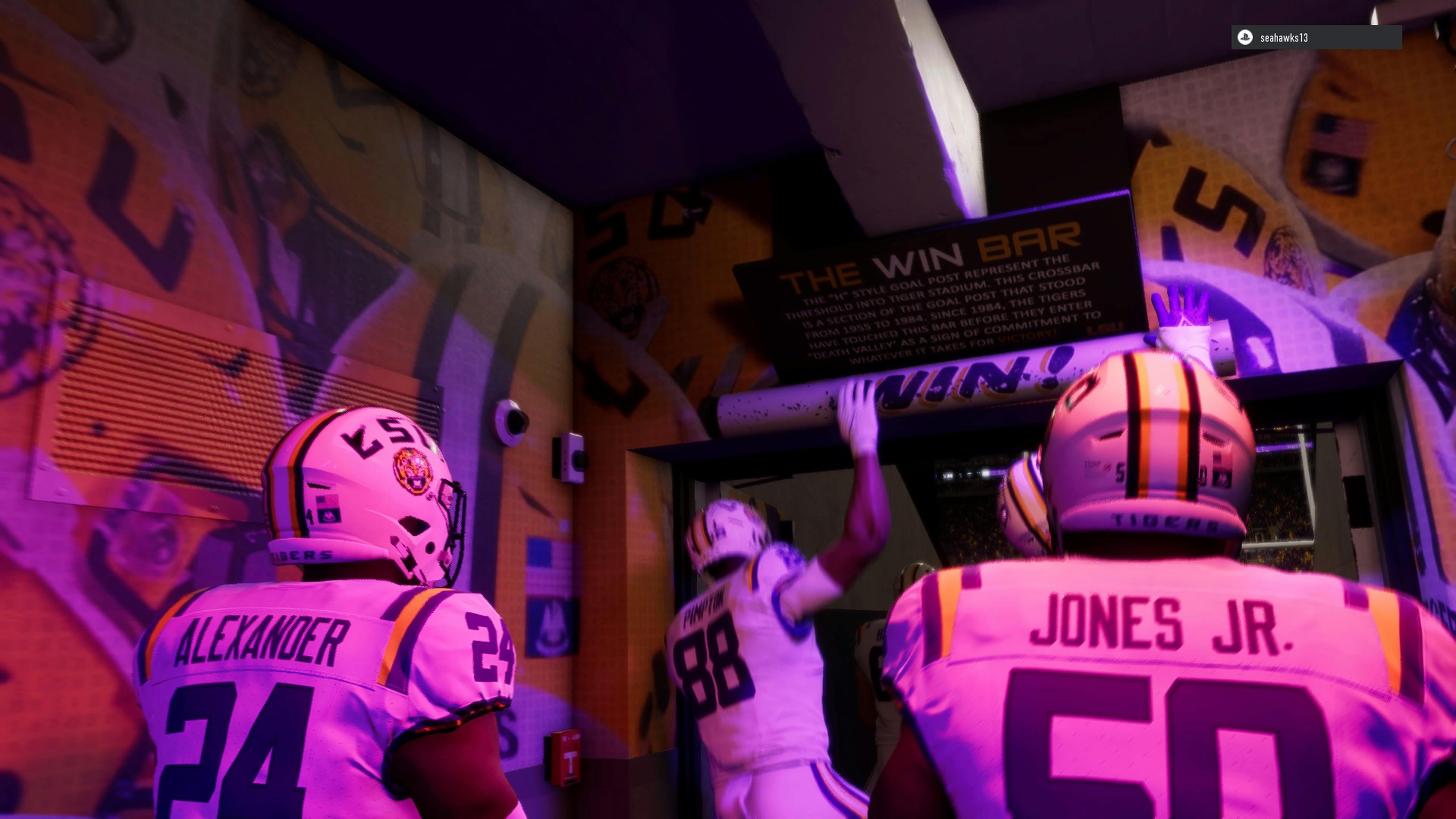 The presentation of Death Valley is among the coolest in the game. A night game at LSU is considered by many to be the best atmosphere in the sport and the game does a great job of showing why. Screenshot via EA Sports College Football 25.