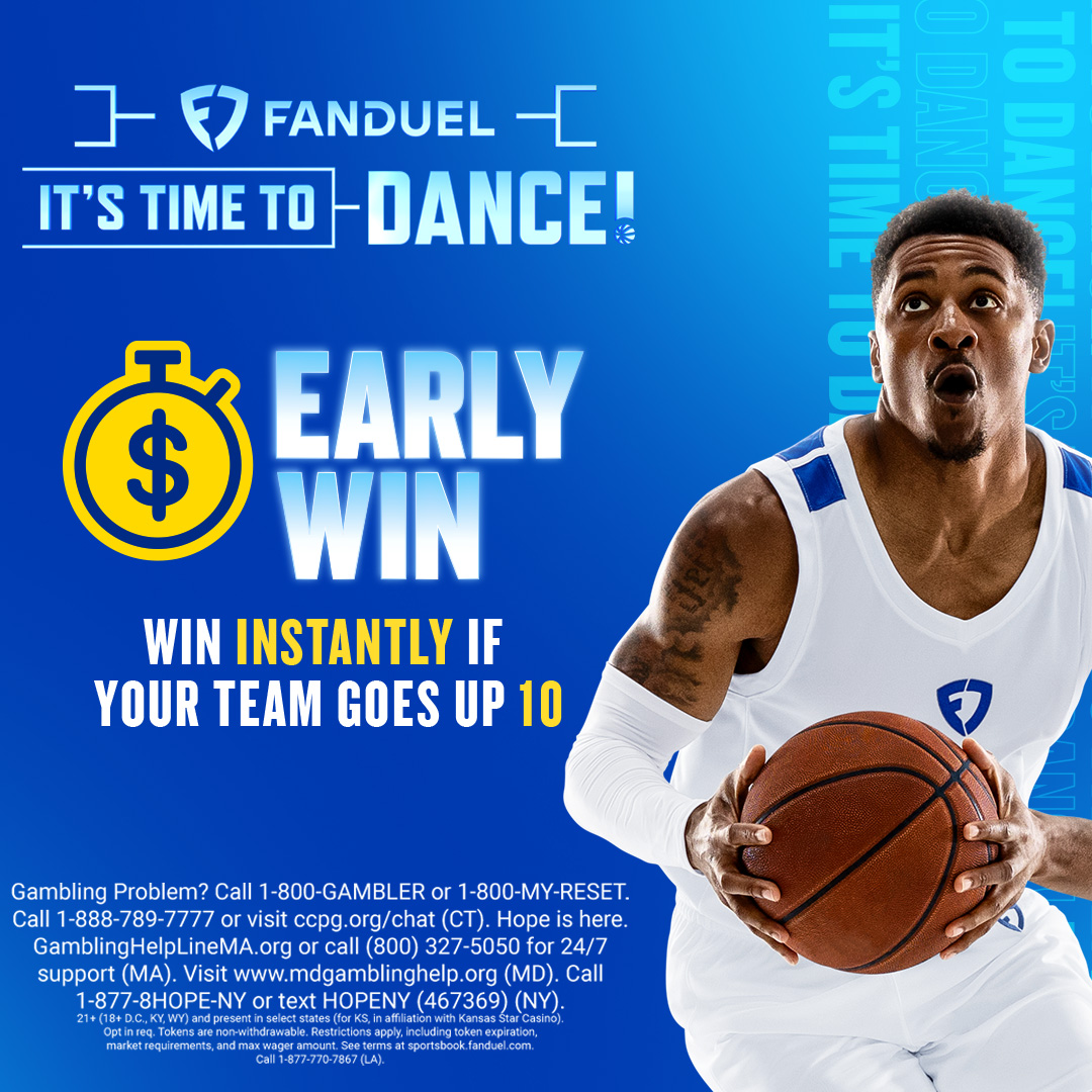 FanDuel Sportsbook "It's Time to Dance" Early Win promotional material.