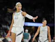 A'ja Wilson (22) and Kelsey Plum (10) of the Las Vegas Aces walk on the court, as we look at the latest 2024 WNBA MVP odds with Wilson as the betting favorite.
