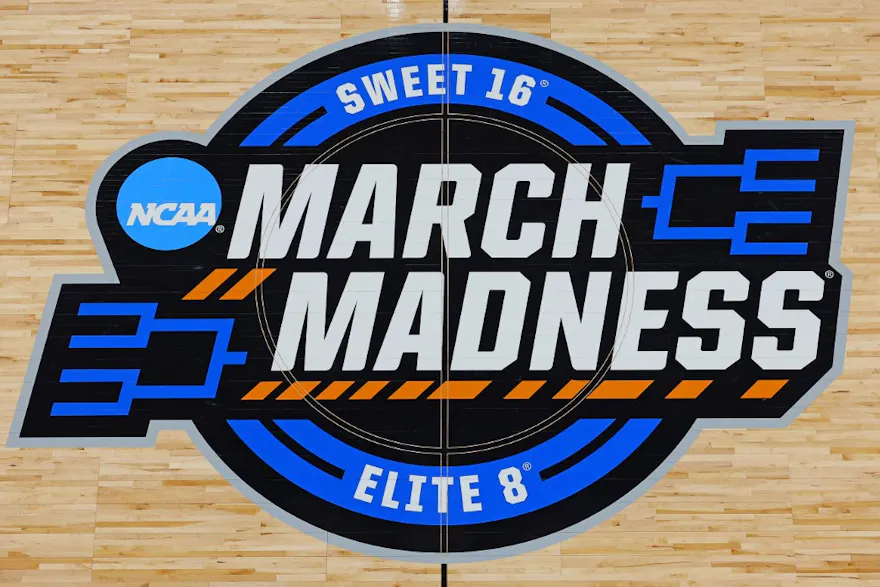 A view of the March Madness logo at center court as we break down the Tournament of Champions.