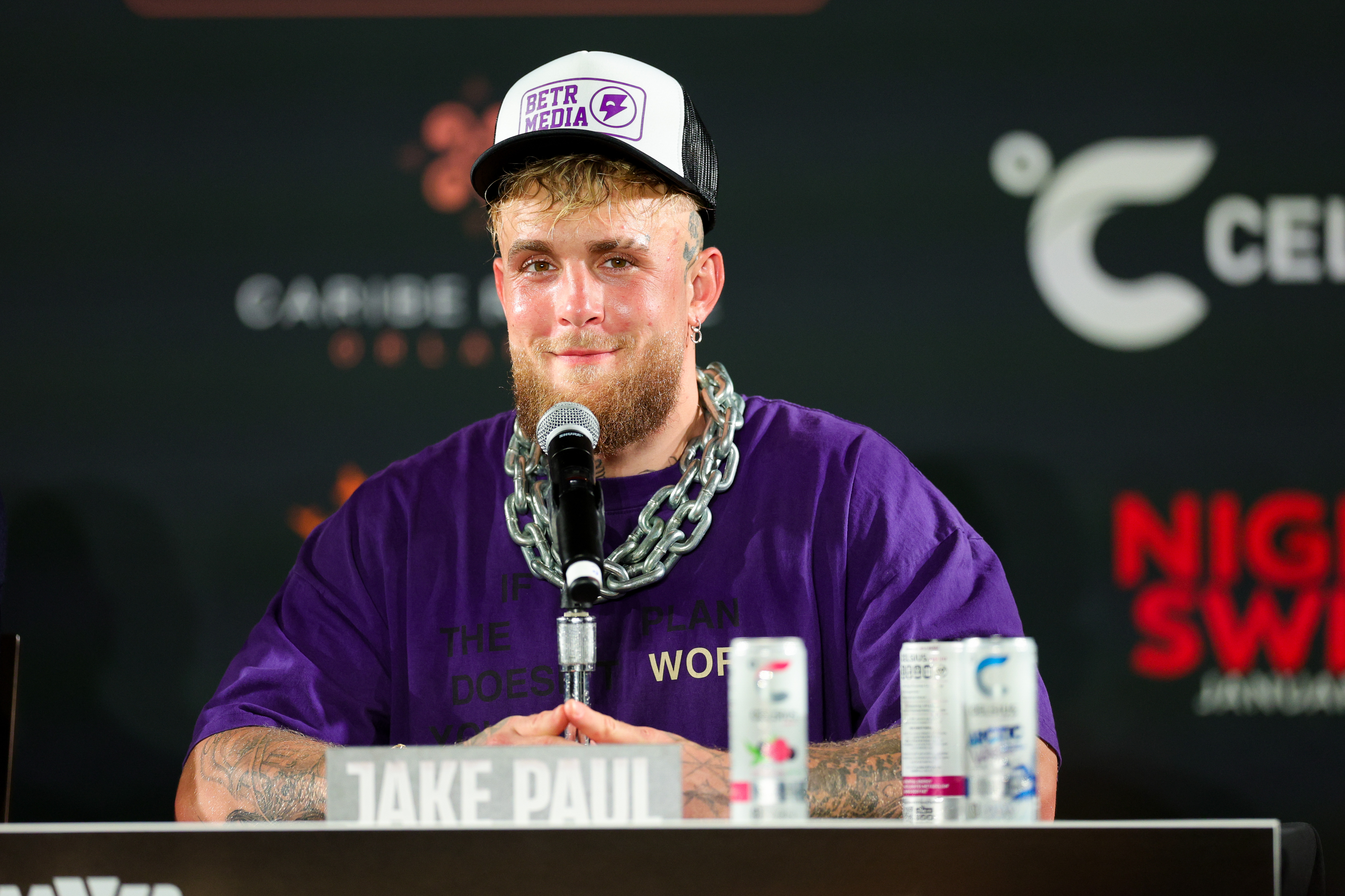 Jake Paul gives a press conference after knocking out Andre August as we look at his $40 million wager to win against Mike Tyson