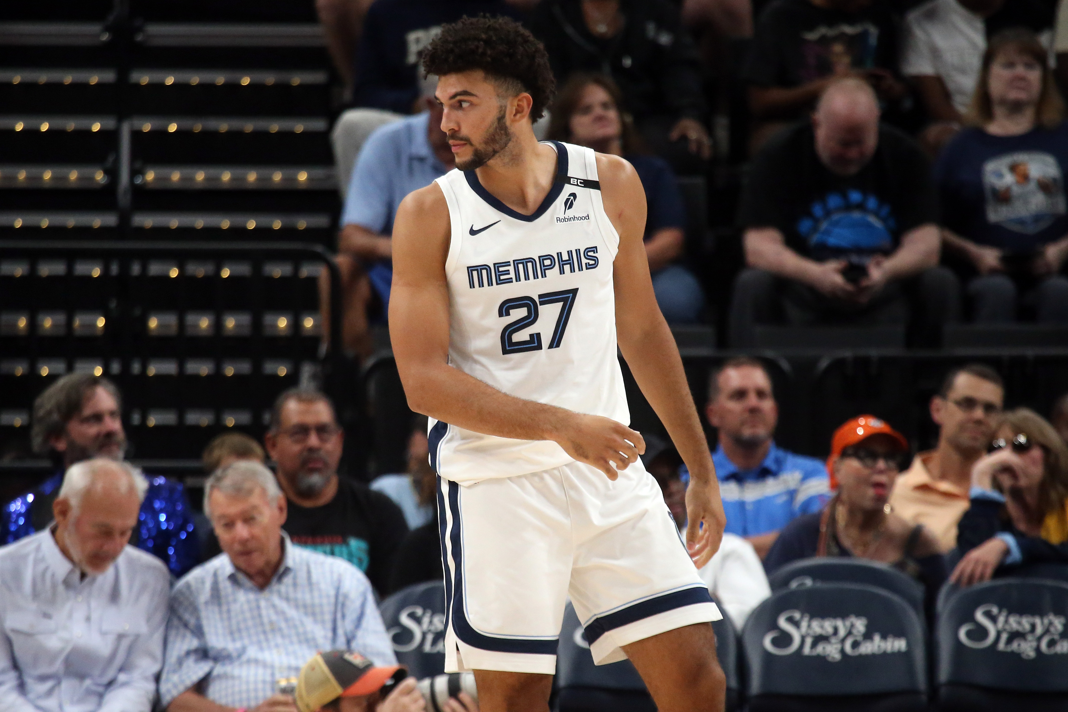 Grizzlies forward Cameron Boozer looks on as we analyze the 2026-27 NBA Rookie of the Year odds.