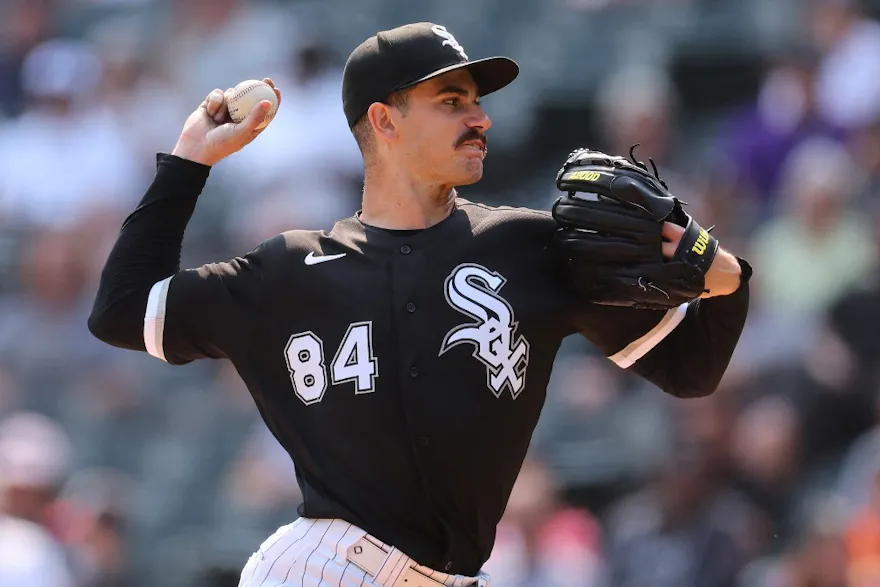 Dylan Cease of the Chicago White Sox delivers a pitch against the Colorado Rockies during the third inning at Guaranteed Rate Field. Photo by Michael Reaves / Getty Images via AFP.