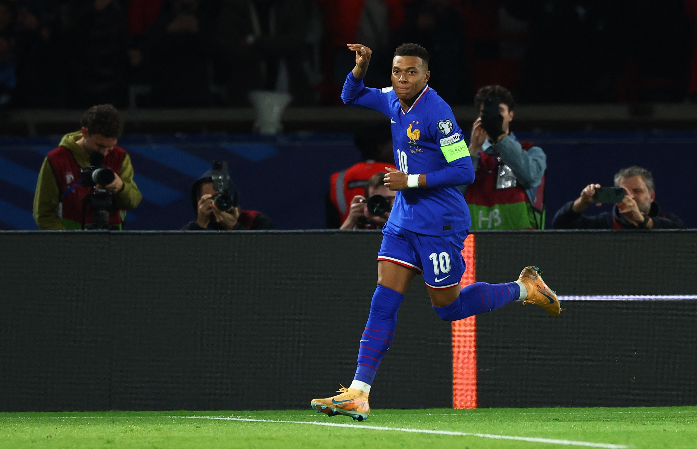 France's Kylian Mbappe celebrates scoring as we look at the France 2026 World Cup odds.