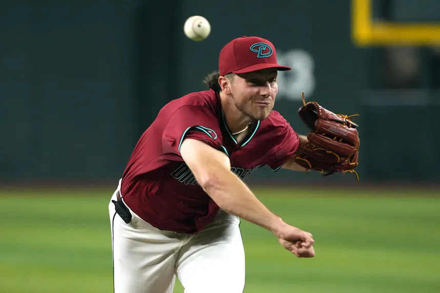 Arizona Diamondbacks pitcher Brandon Pfaadt throws against the Atlanta Braves.