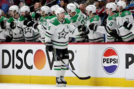 Miro Heiskanen of the Dallas Stars celebrates with teammates as we look at the best 2024 Stanley Cup odds.