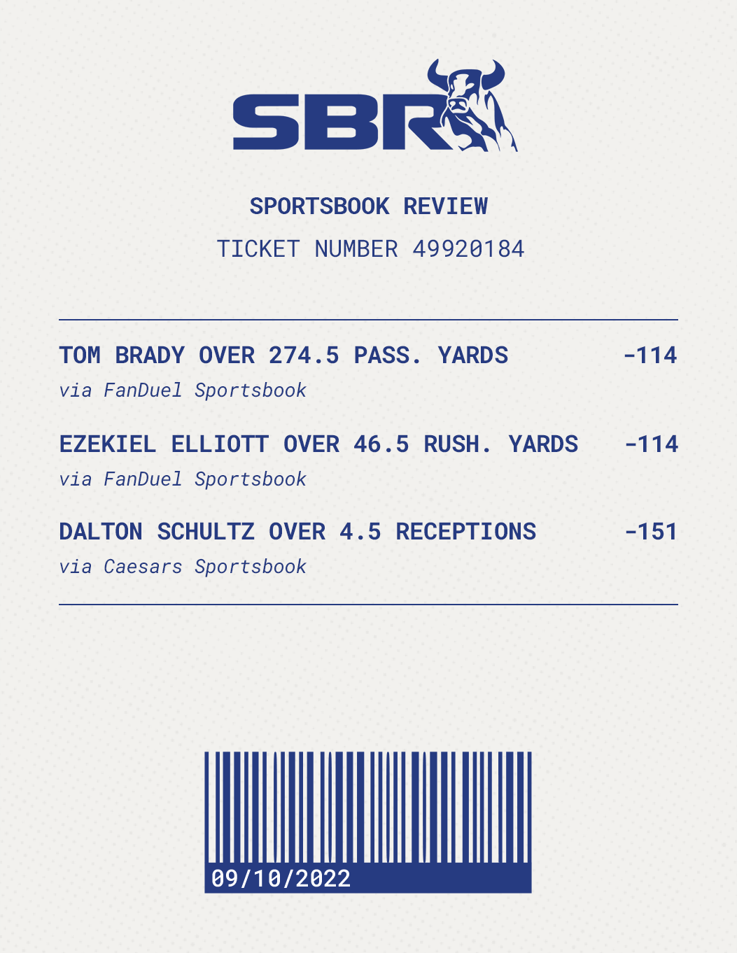 Buccaneers vs. Cowboys Sunday Night Football Prop Bet: Ezekiel