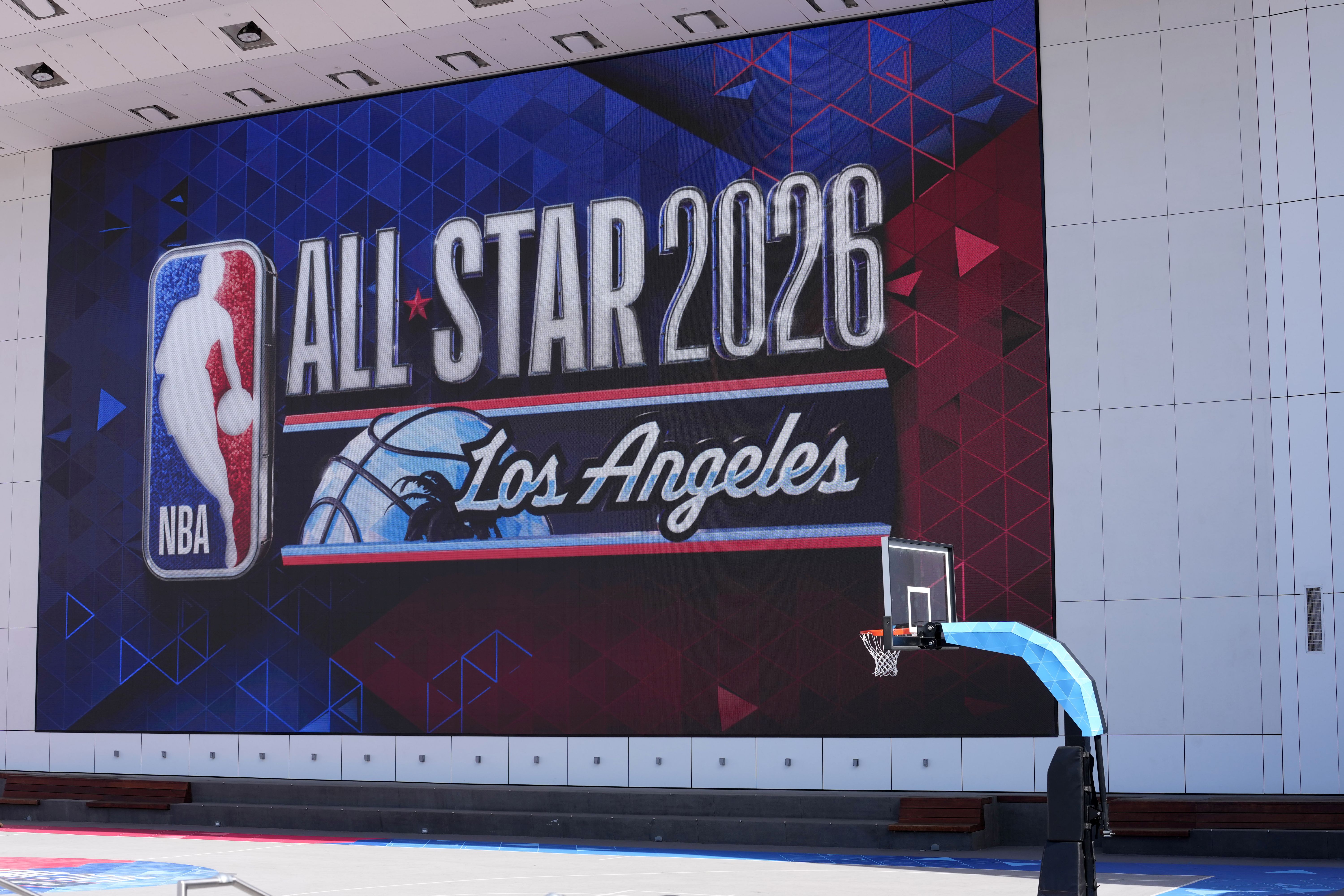 NBA All-Star 2026 signage is displayed at Intuit Dome as we break down our NBA Dunk Contest prediction.