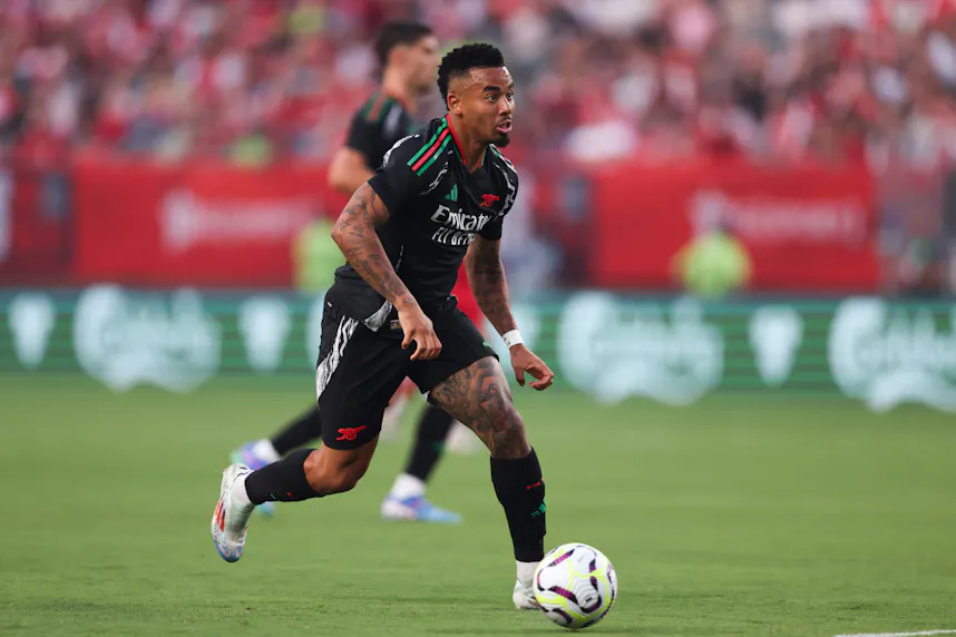Arsenal forward Gabriel Jesus in action against Liverpool at Lincoln Financial Field as Gary Pearson offers his best Arsenal vs. Wolves predictions on the opening day of the 2024-24 Premier League season.