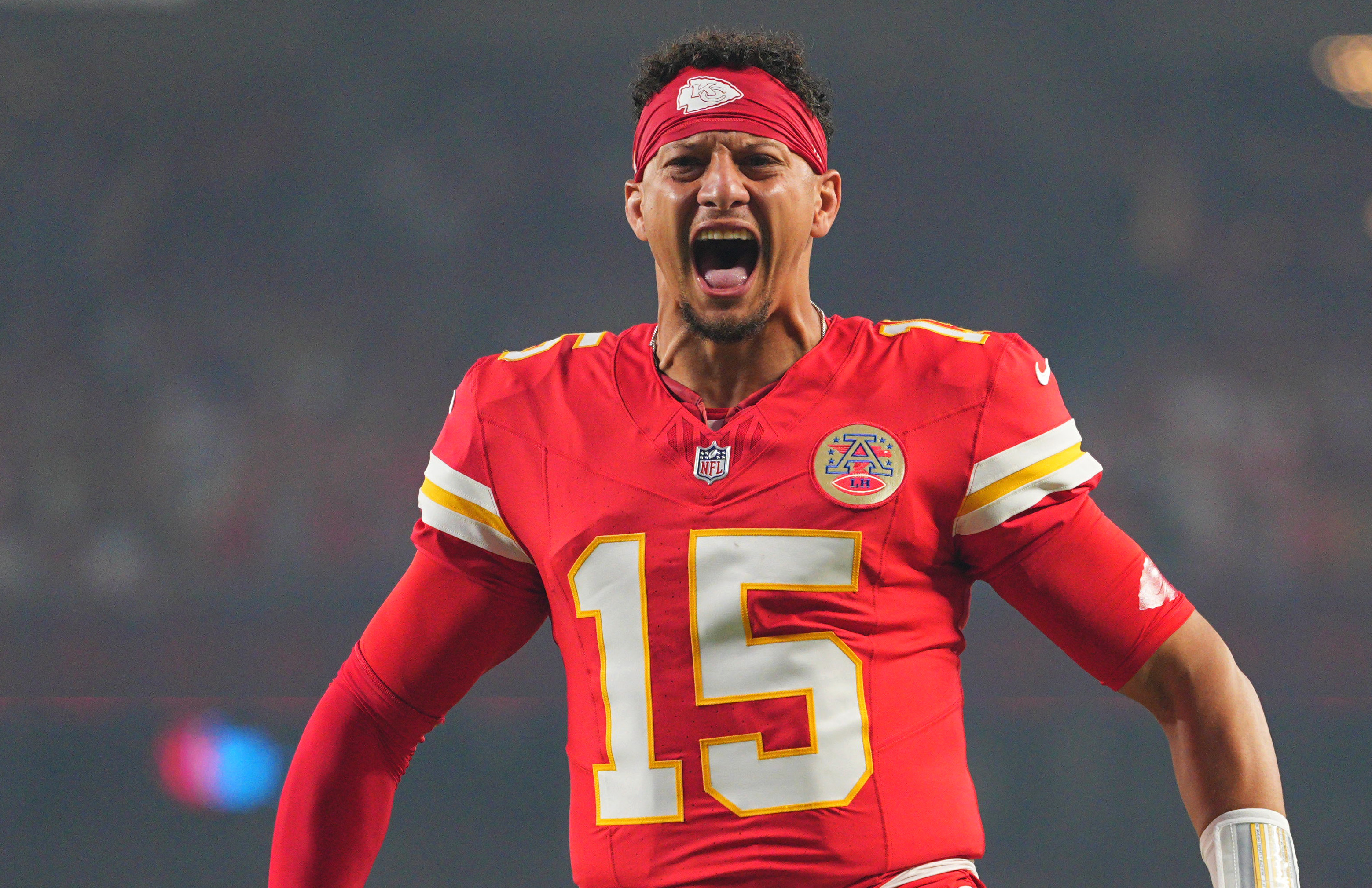 Kansas City Chiefs quarterback Patrick Mahomes celebrates as we look at the NFL Comeback Player of the Year Award odds