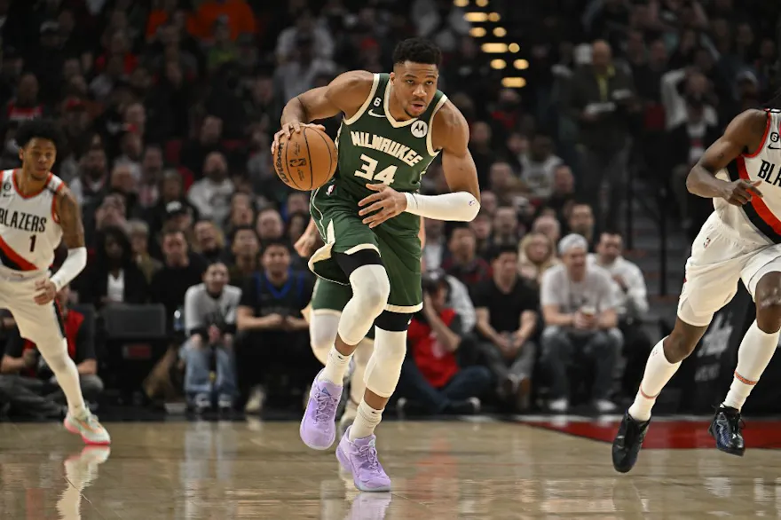 Giannis Antetokounmpo dribbles down the court and we offer up our top picks as the Bucks visit the Lakers.