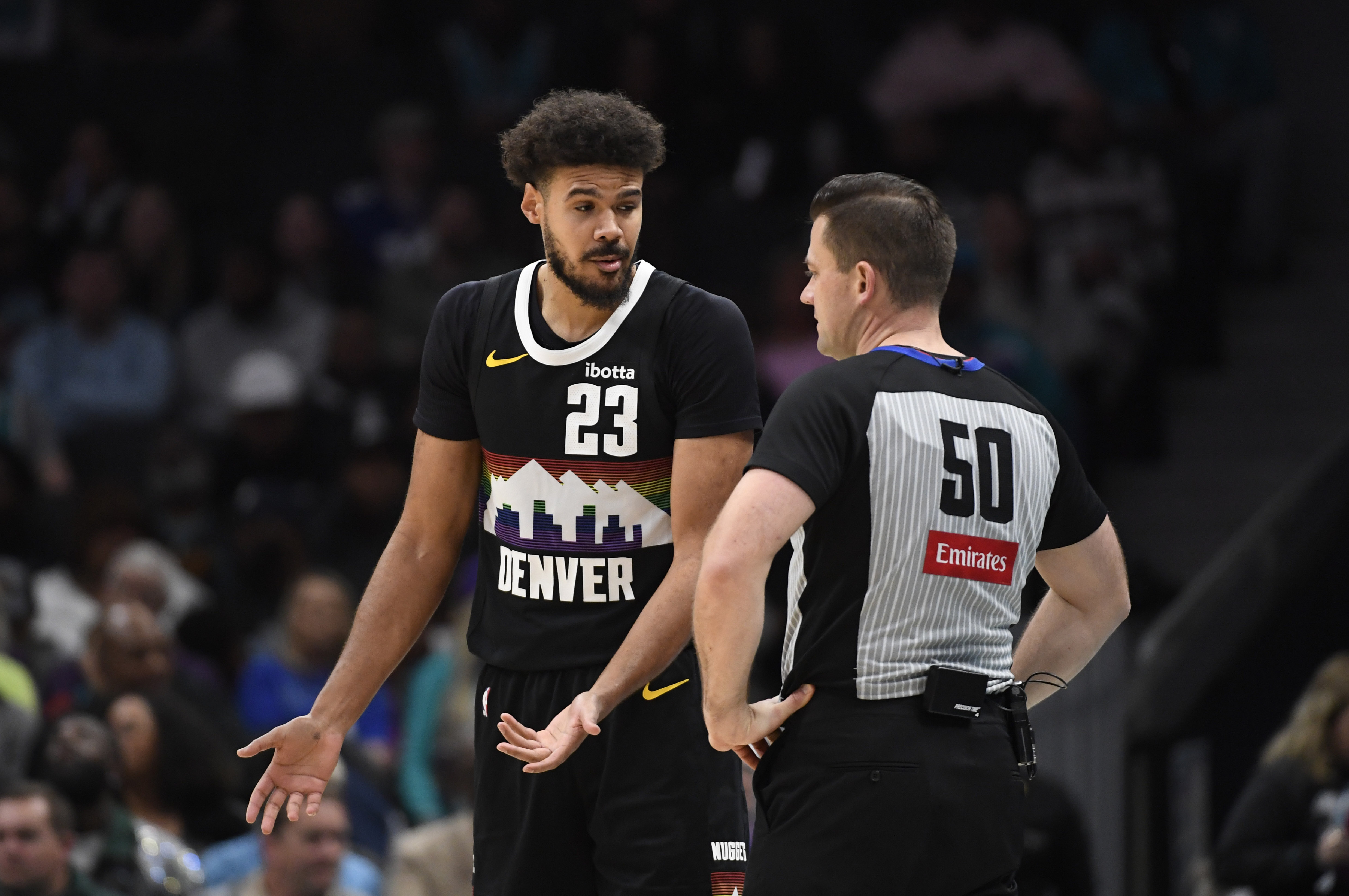 Denver Nuggets forward Cameron Johnson complains as we make our best NBA player prop bets today.