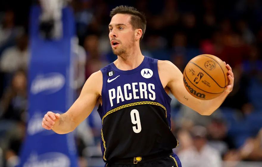 T.J. McConnell of the Indiana Pacers looks to pass during a game against the Orlando Magic.