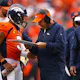 Russell Wilson #3 of the Denver Broncos and head coach Sean Payton feature in our NFL upset picks.