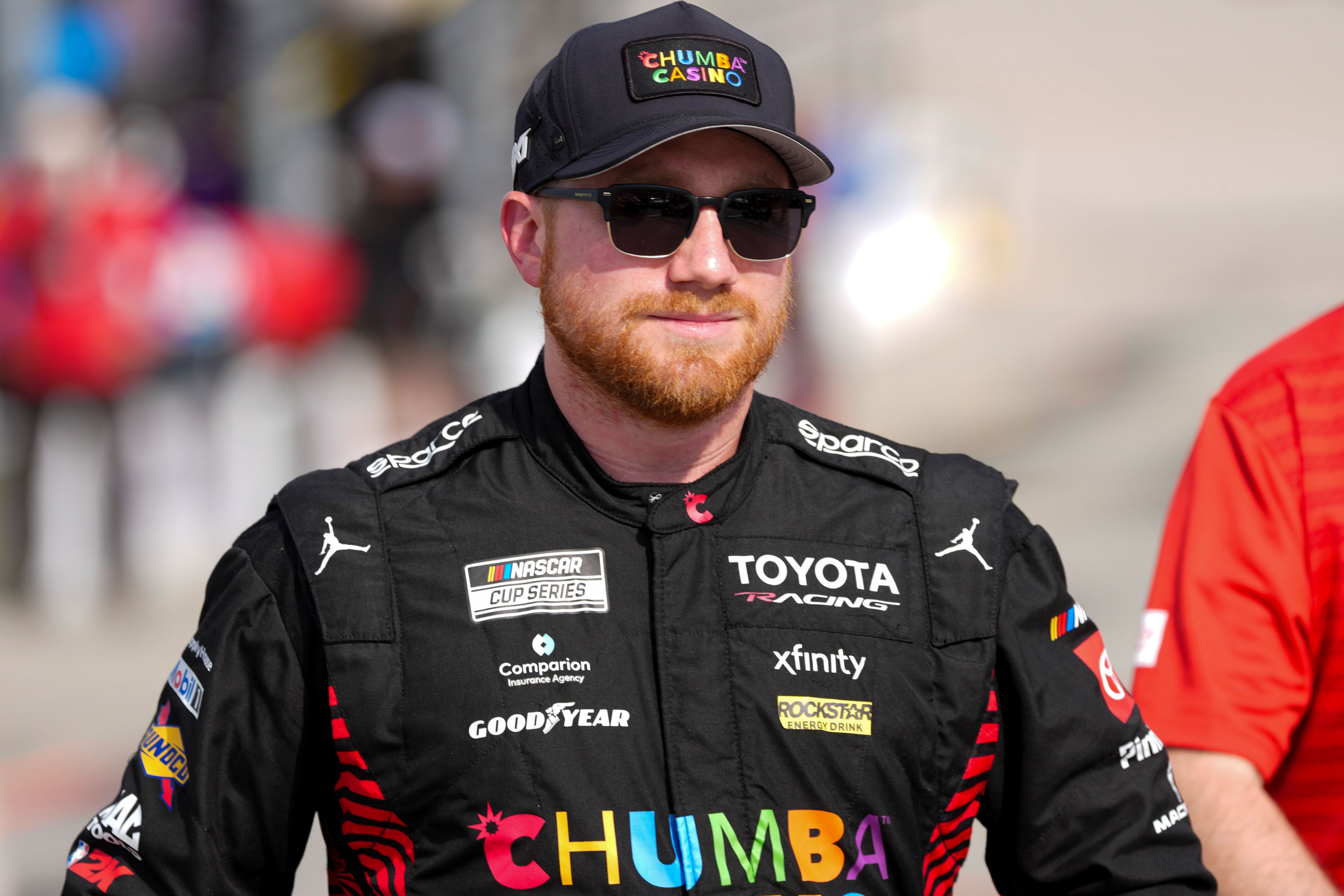 23XI Racing driver Tyler Reddick (45) looks on as we break down our NASCAR predictions at Kansas.