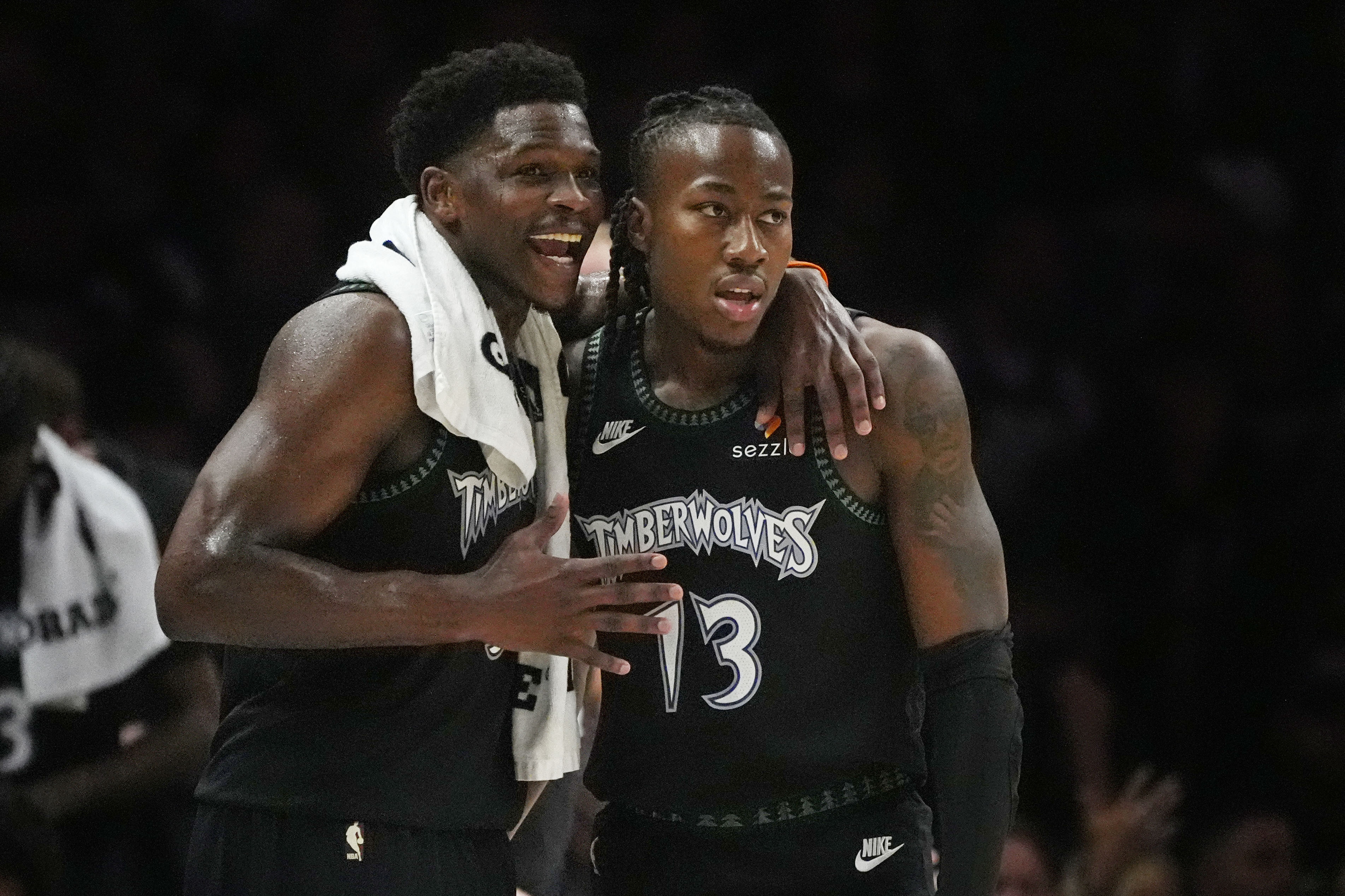 Minnesota Timberwolves guards Anthony Edwards and Ayo Dosunmu talk as we make our best Nuggets vs. Timberwolves prediction