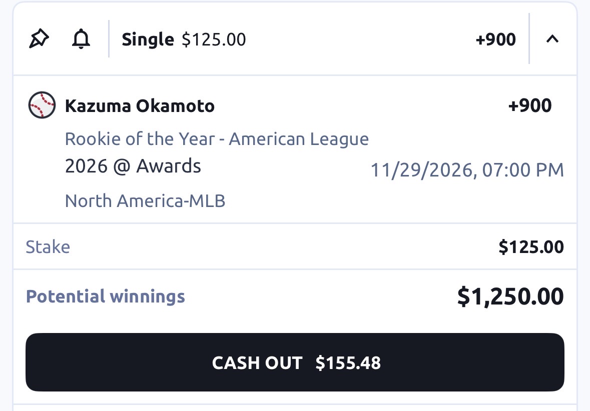 MLB Rookie of the Year Odds 2026 | Griffin in Minors, McGonigle Joins Tigers, Japanese Stars to Shine