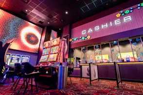 Slot machines and cashier area as we look at Virginia casino financials for October 2024.