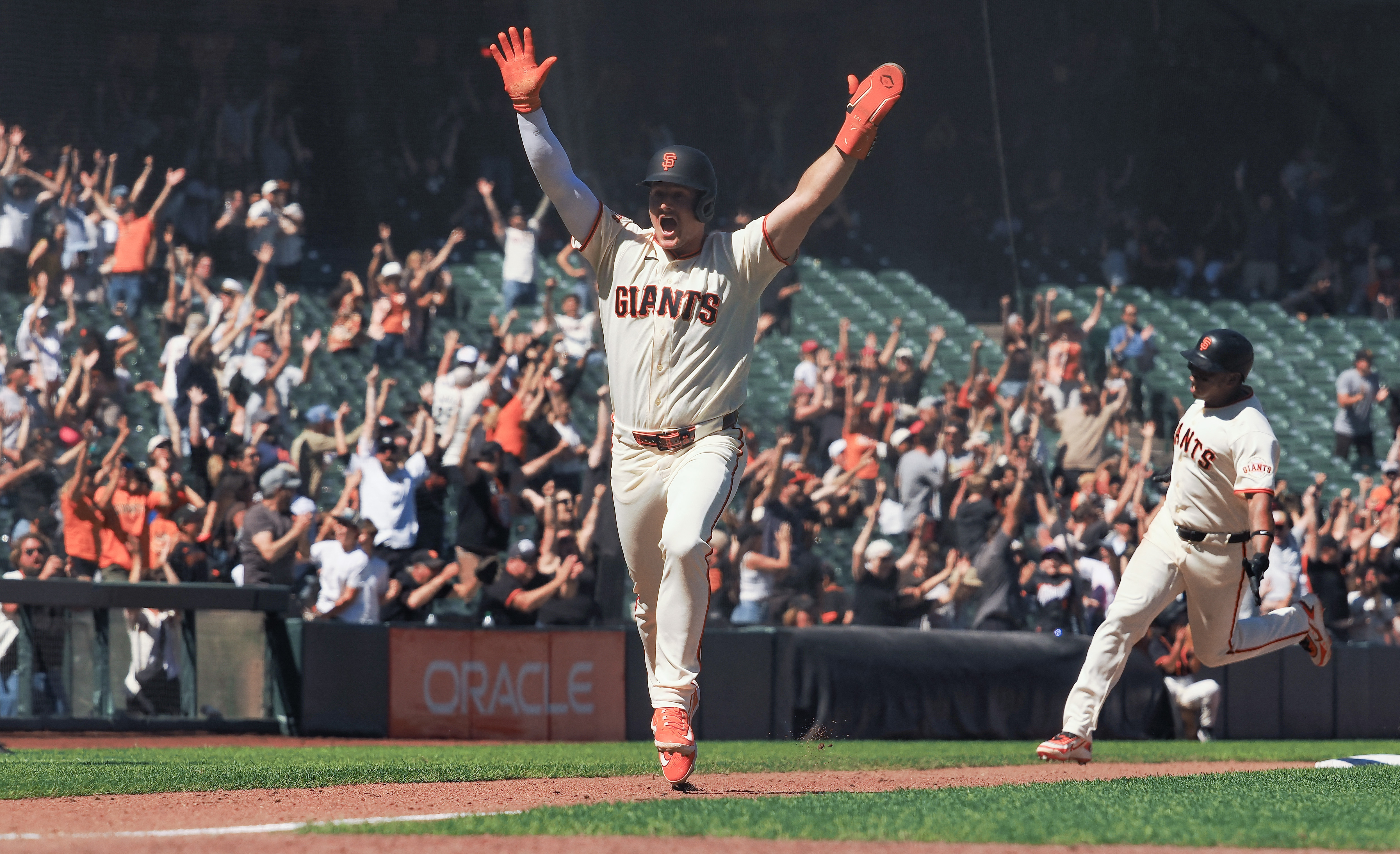San Francisco Giants third baseman Matt Chapman celebrates as we make our best Cubs vs. Giants prediction