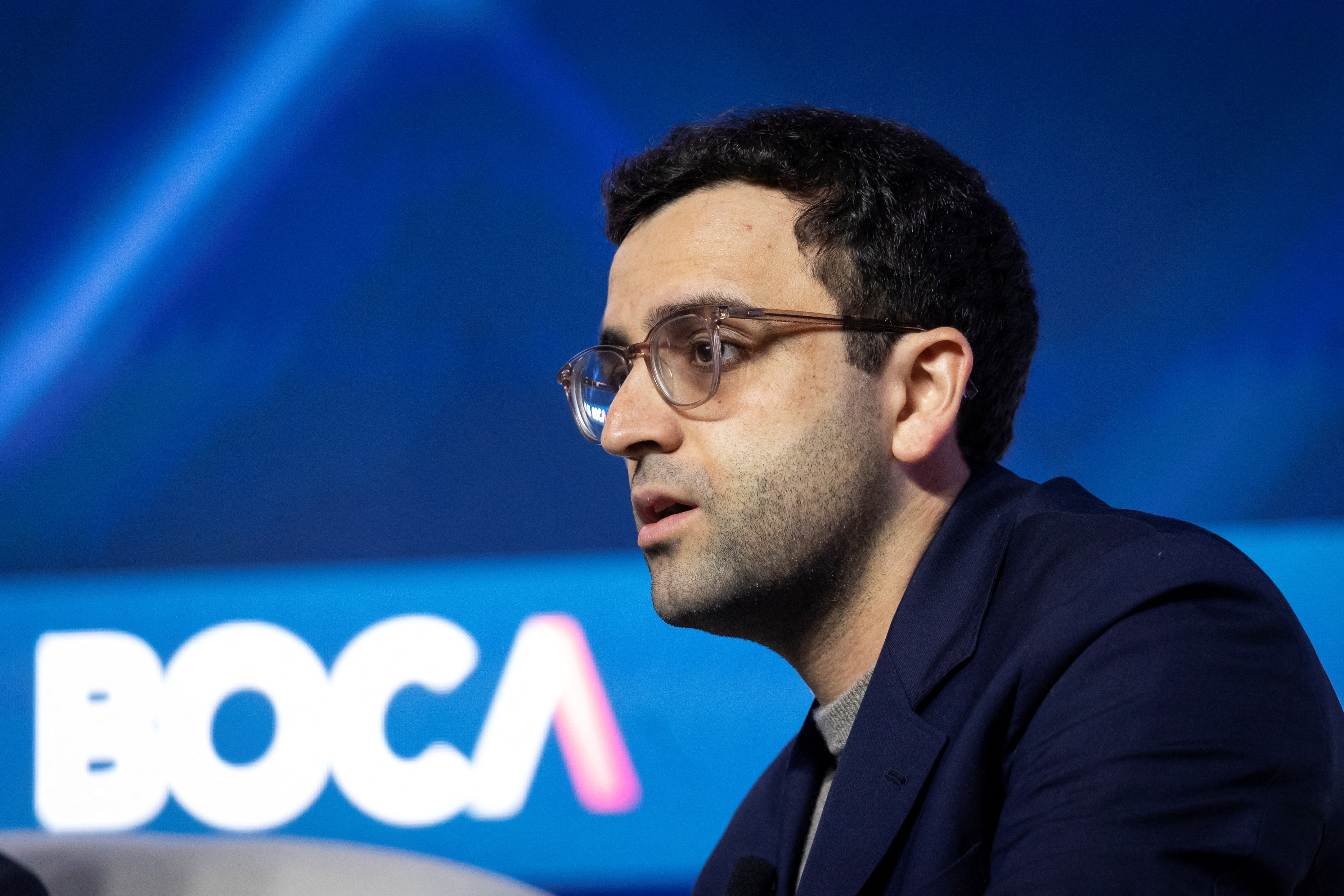 CEO of Kalshi Tarek Mansour speaks during the FIA Global Cleared Markets Conference Boca 2026.