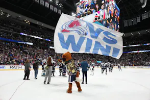 Colorado Avalanche mascot Bernie celebrates a win as we look at November 2024 sports betting financials for Colorado.