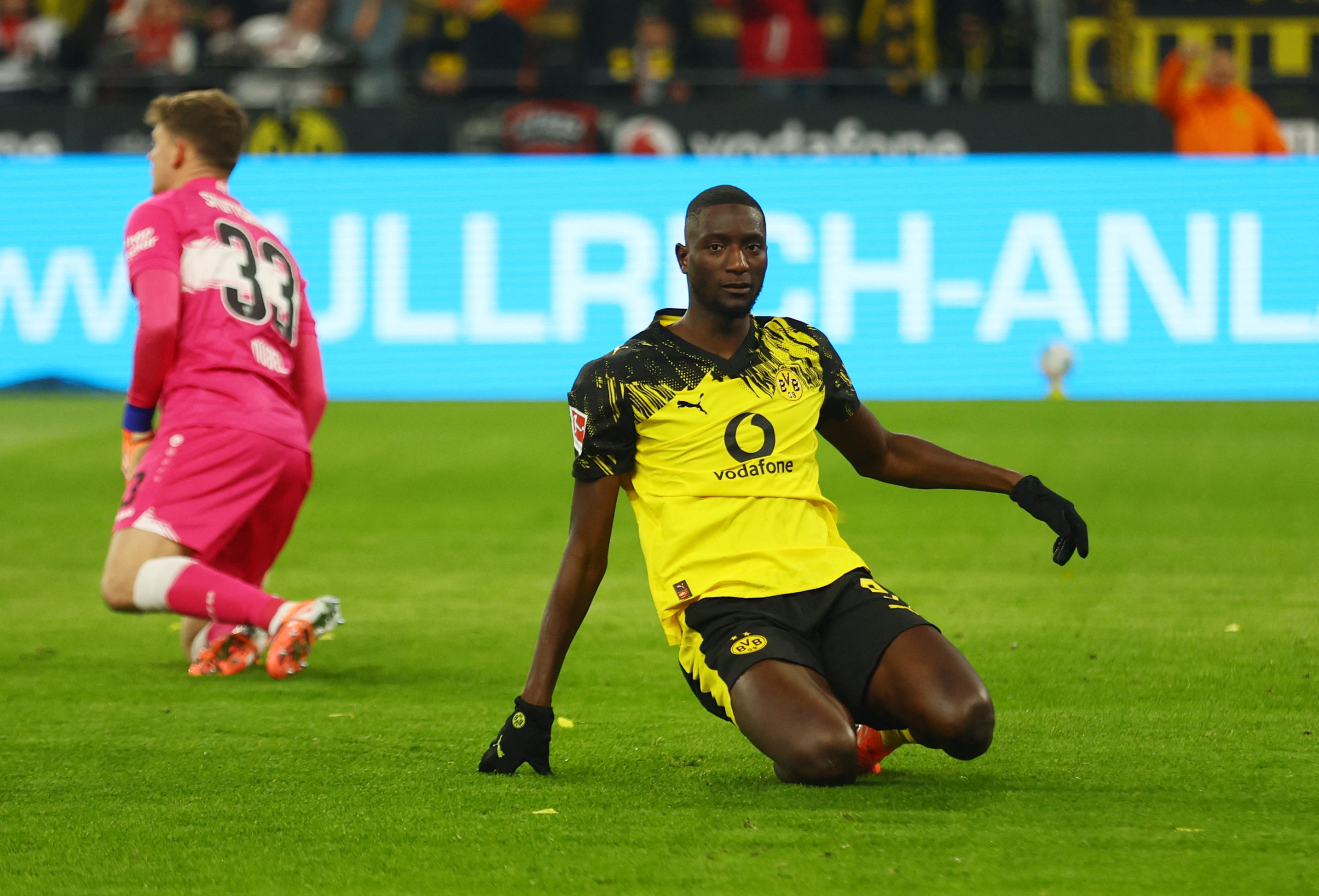 Borussia Dortmund's Serhou Guirassy celebrates scoring as we make our best Dortmund vs. Inter same-game parlay