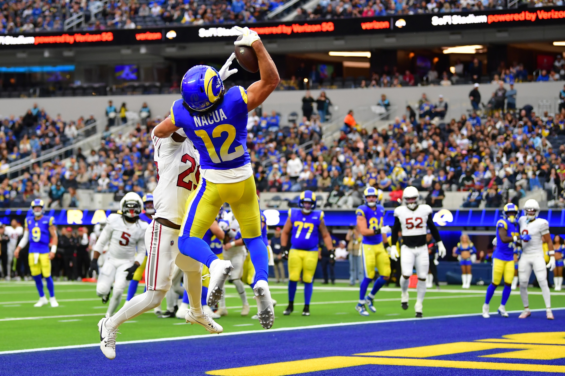 Puka Nacua makes a touchdown catch as we provide our Rams vs. Panthers prediction. 