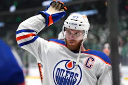  Connor McDavid of the Edmonton Oilers reacts after his game-winning goal as we look at the best 2024 Conn Smythe Trophy odds