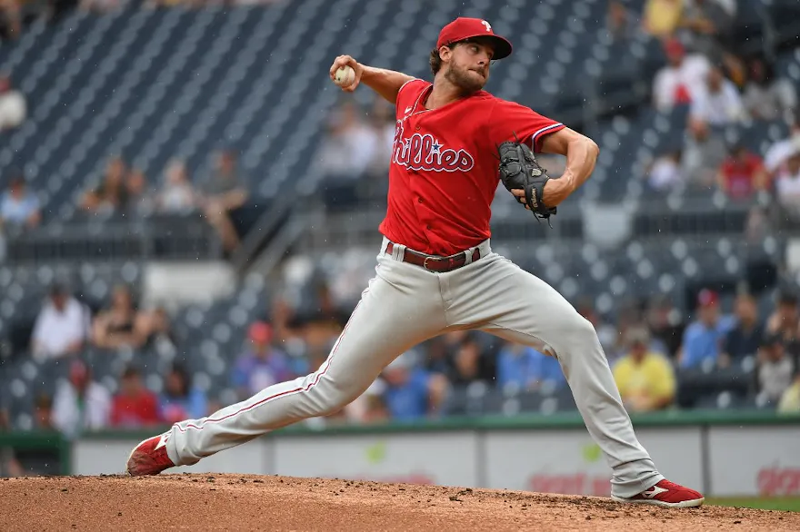 Aaron Nola of the Philadelphia Phillies delivers a pitch in the first inning during the game against the Pittsburgh Pirates.