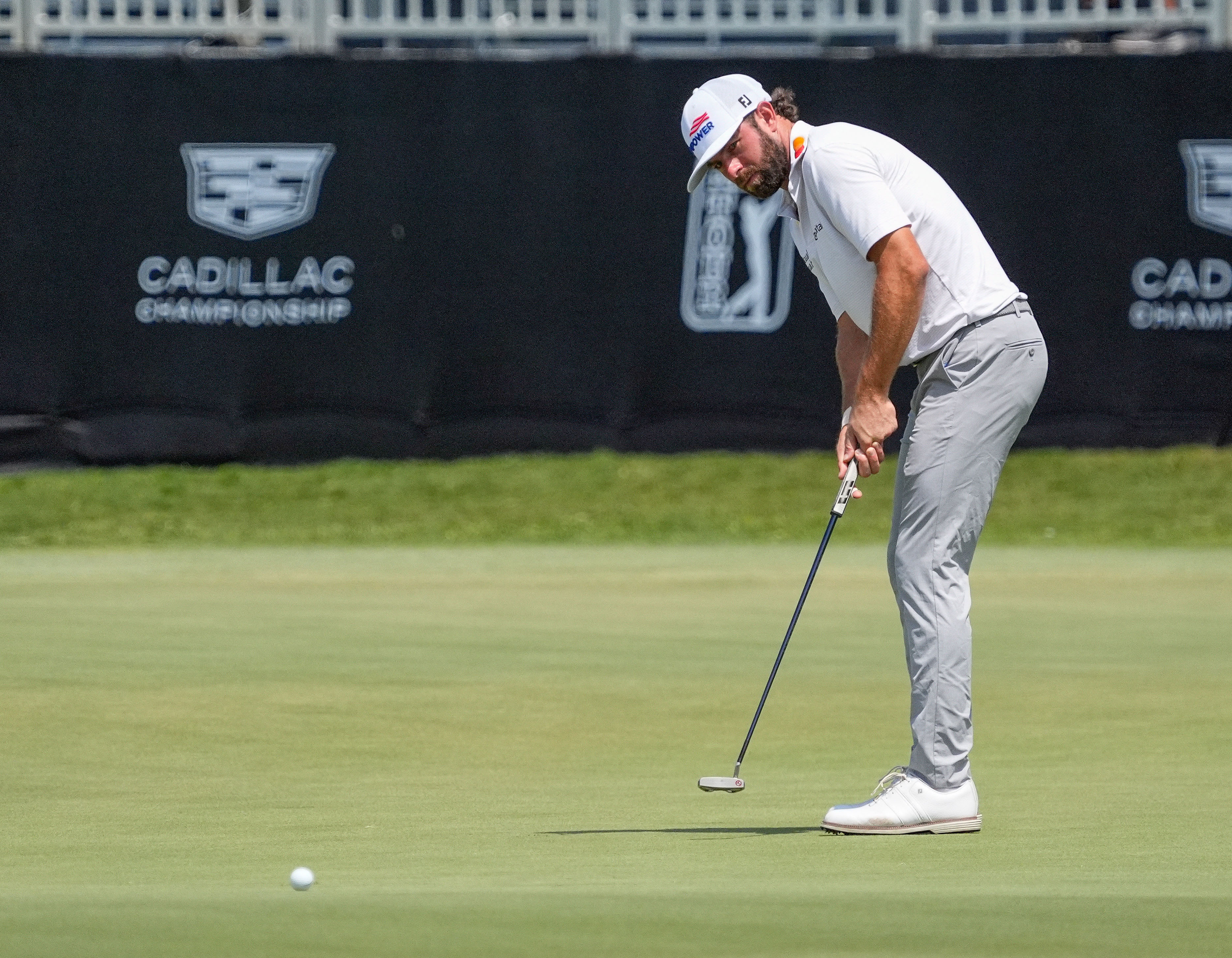 Cameron Young watches his birdie attempt as we break down our Cadillac Championship Round 3 picks & predictions.