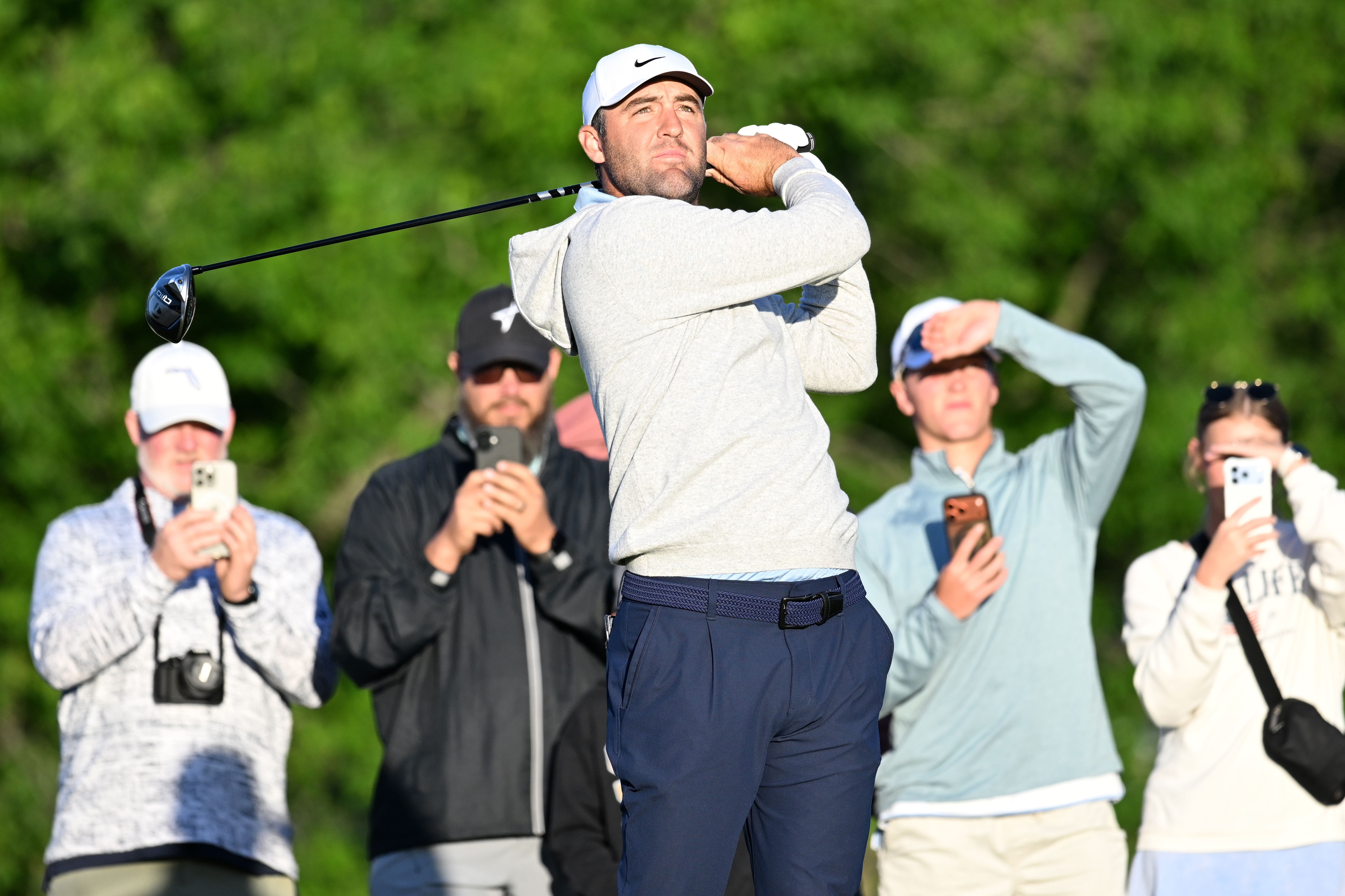 Scottie Scheffler drives off the 1st tee as we break down our Memorial Tournament First-Round Leader prediction & odds.