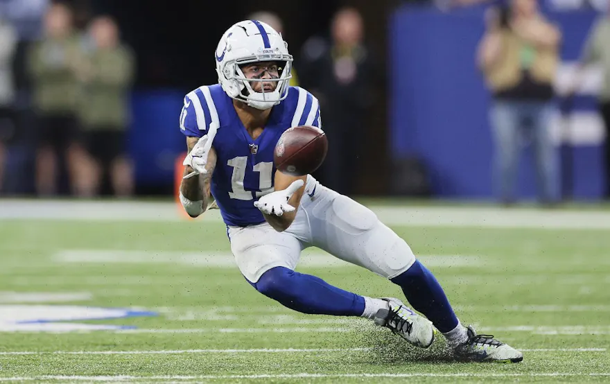 Michael Pittman Jr. #11 of the Indianapolis Colts against the Philadelphia Eagles at Lucas Oil Stadium on Nov. 20. 