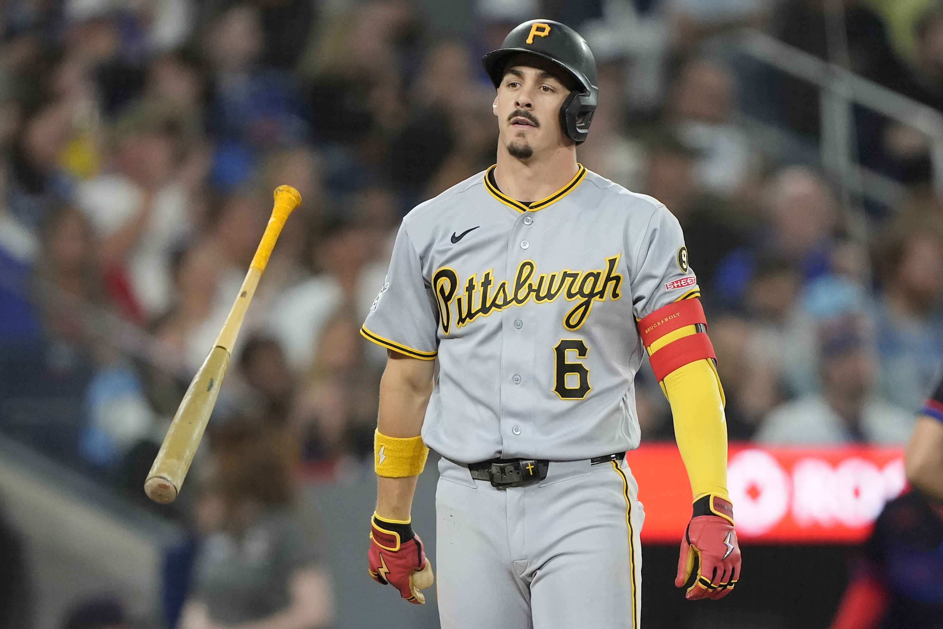 Pittsburgh Pirates shortstop Konnor Griffin (6) tosses his bat as we break down our Twins vs. Pirates prediction.